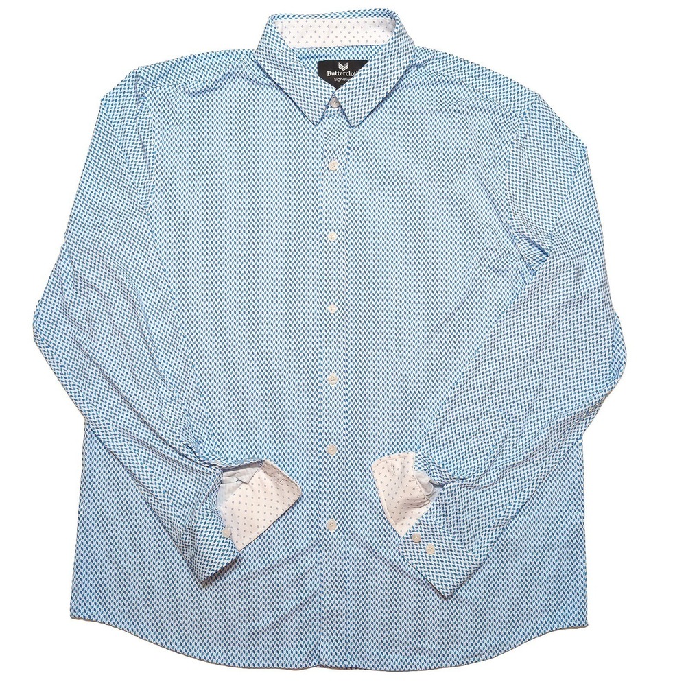 BUTTERCLOTH Signature Performance Long Sleeve Button Shirt Nylon Blue XL